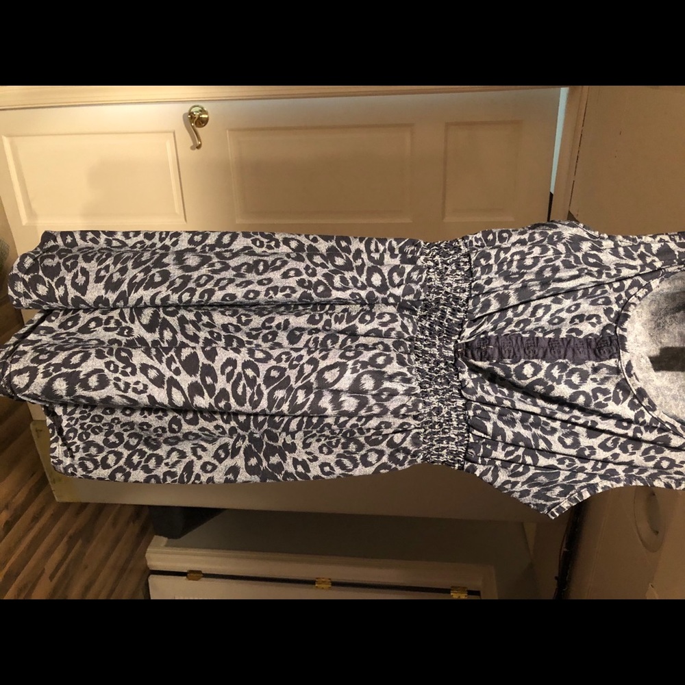 Leopard print dress navy and gray